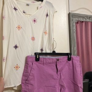 old navy shorts and shirt